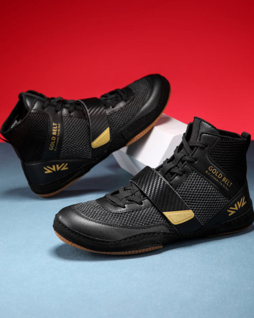 Red Black Gym Shoes for Men Summer and Winter Exercise for Wrestling and Boxing